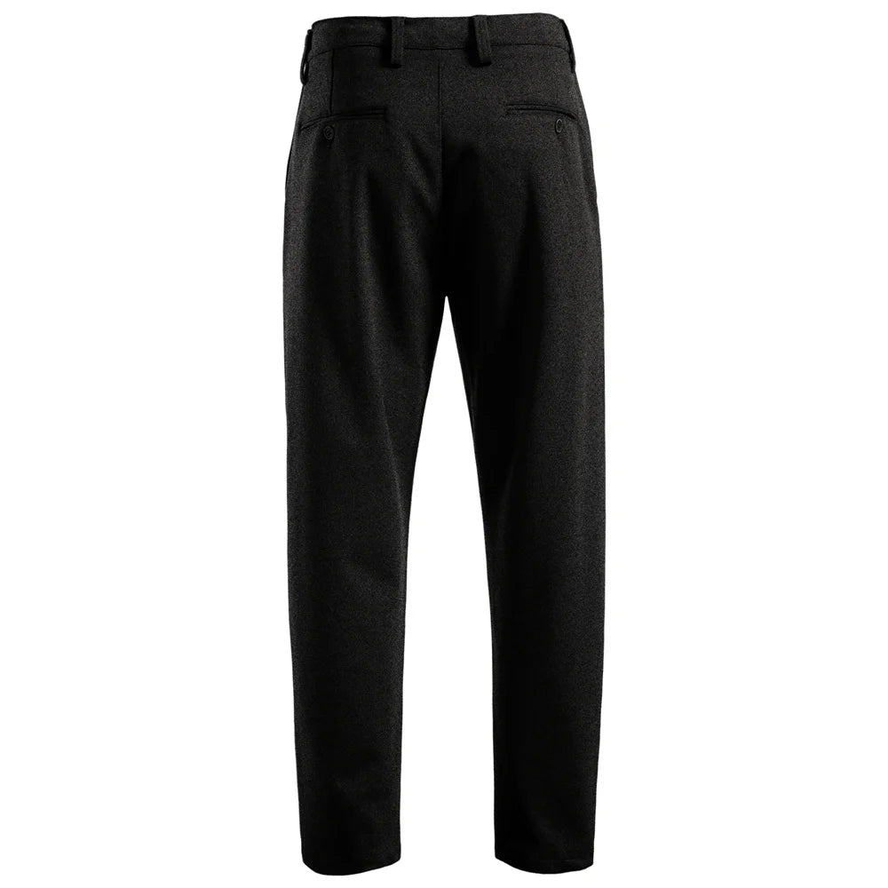 Men's Thermal Pants Solid Colour Winter Warm Casual Trousers Elastic Waist with Drawstring Slim Fit Zipper Pants