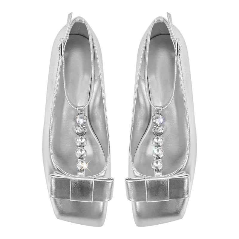 Woman Rose Red Elegent Slip On Flats Fashion Daily Elegant Crystal Flat Shoes