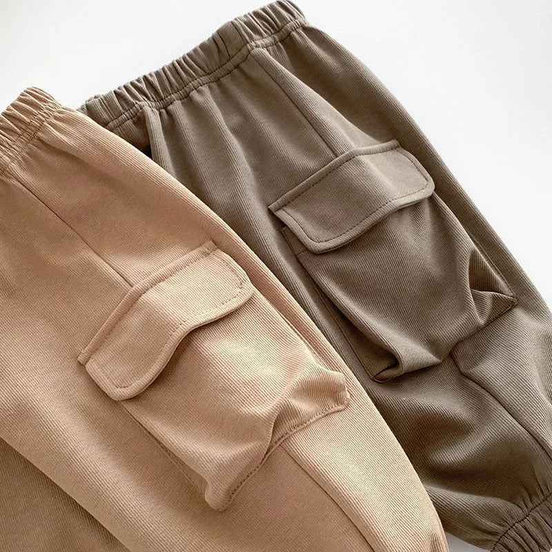 Nieuwe herfst kinderbroeken jongens meisjes effen kleur casual harembroek kinderen baby simplicity cargo broek 0-5T unisex