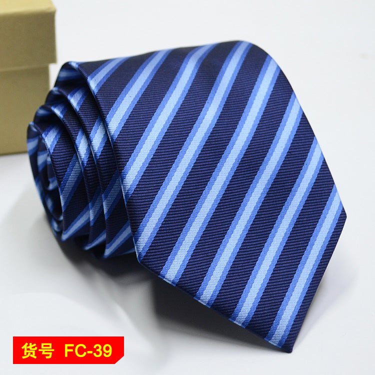 Men's Solid Color Stripe Floral Jacquard Necktie 7-8cm Width Fashionable Daily Wear Cravat for Wedding Party Gift