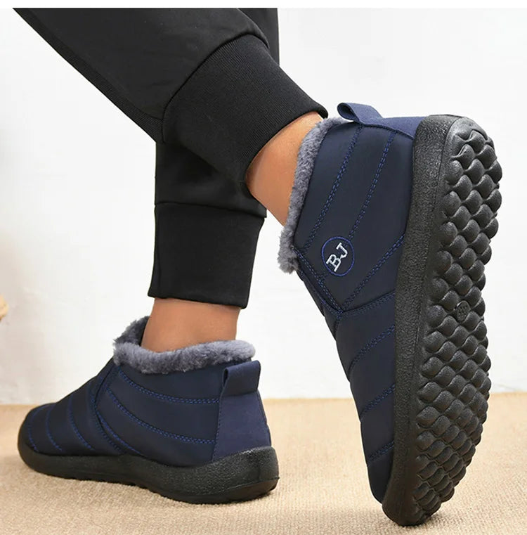 Unisex Snow Warm Boots Slip-On Winter Shoes Fashion Shoes Waterproof Ankle Work Boots For Men & Women