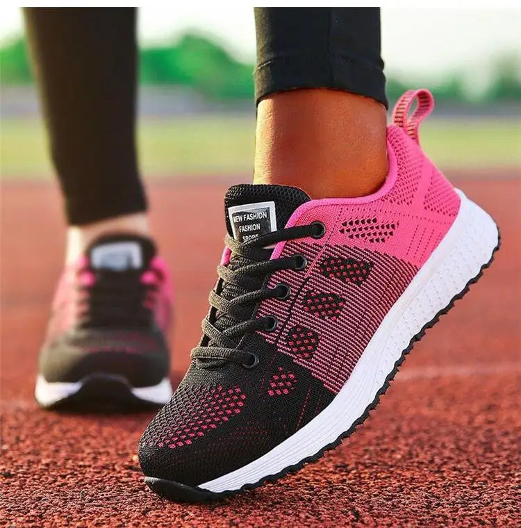 2025 Nieuwe mode damessneaker platte damesschoenen mesh stof casual sneaker dames veterschoenen vrouwelijke sneakers voor dames