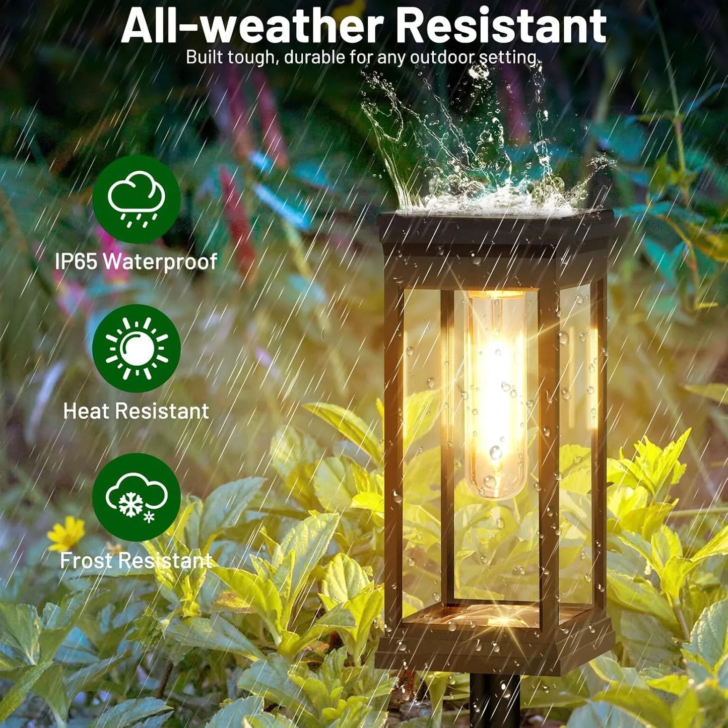 4 stuks zonnelampen voor buiten, waterdichte, heldere zonnelampen voor paden, tuinpaden en tuinverlichting