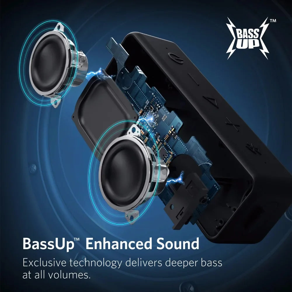 Anker Soundcore 2 draagbare draadloze Bluetooth-luidspreker, betere bas, 24 uur afspeeltijd, 20 meter Bluetooth-bereik, IPX7-waterbestendigheid