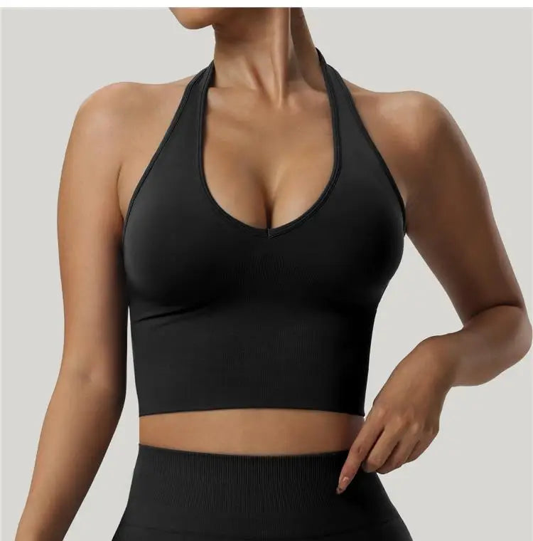 Seamless Sports Bra Women Impact Strappy Gym Top Yoga Activewear Woman Tank Tops Fitness Workout Clothing Gym Sportswear