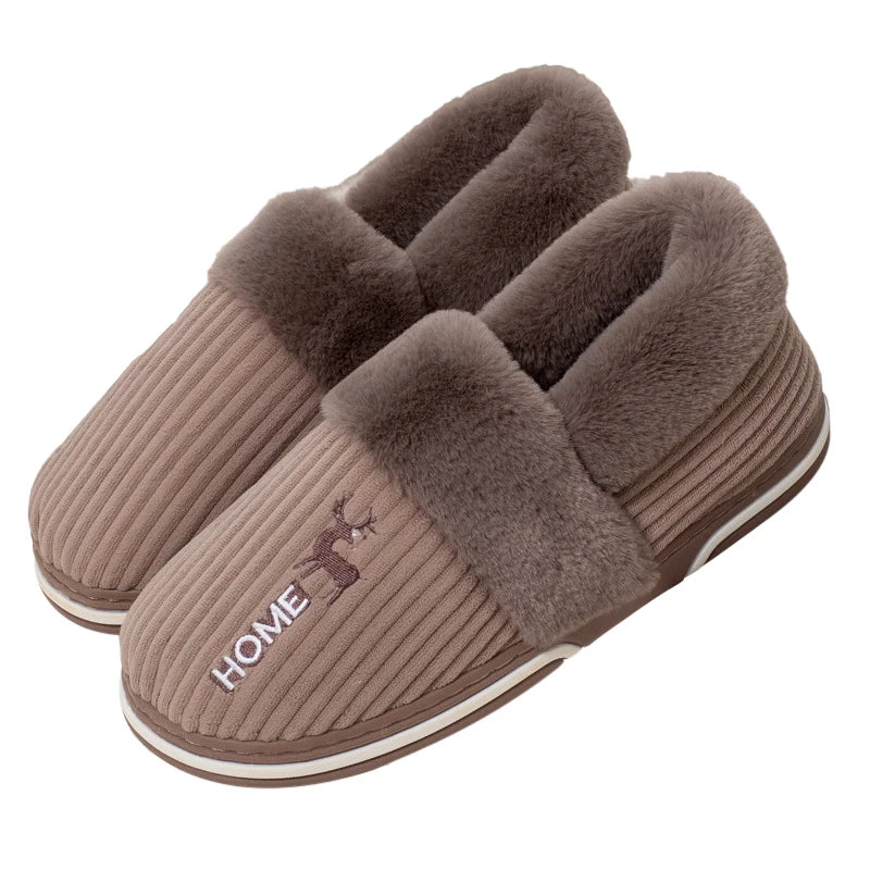 Unisex Warm Plush Winter Slippers Indoor Furry Fluffy Cotton Slides Suitable As Comfortable Home Bedroom Shoe For Men & Women