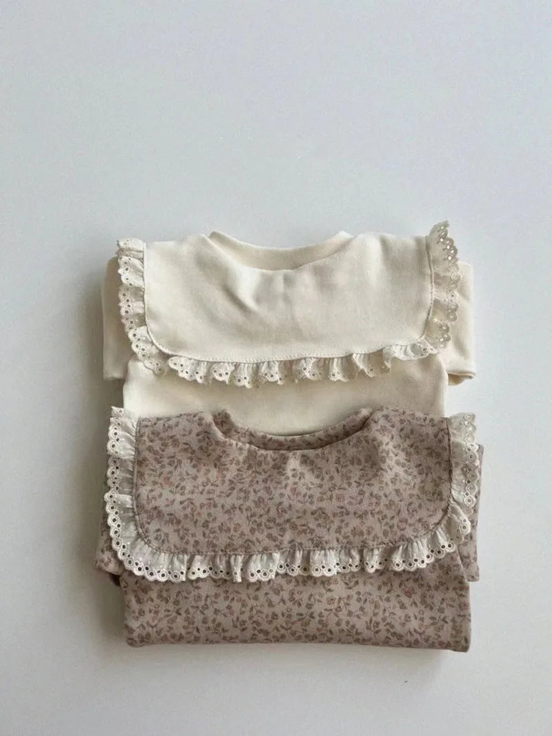Herfst Baby Kant Bottoming Shirt Peuter Schattig Bloem Strik Kraag Basis Shirt Baby Dunne Lange Mouwen Meisjes Tops 1-3Y Meisjes