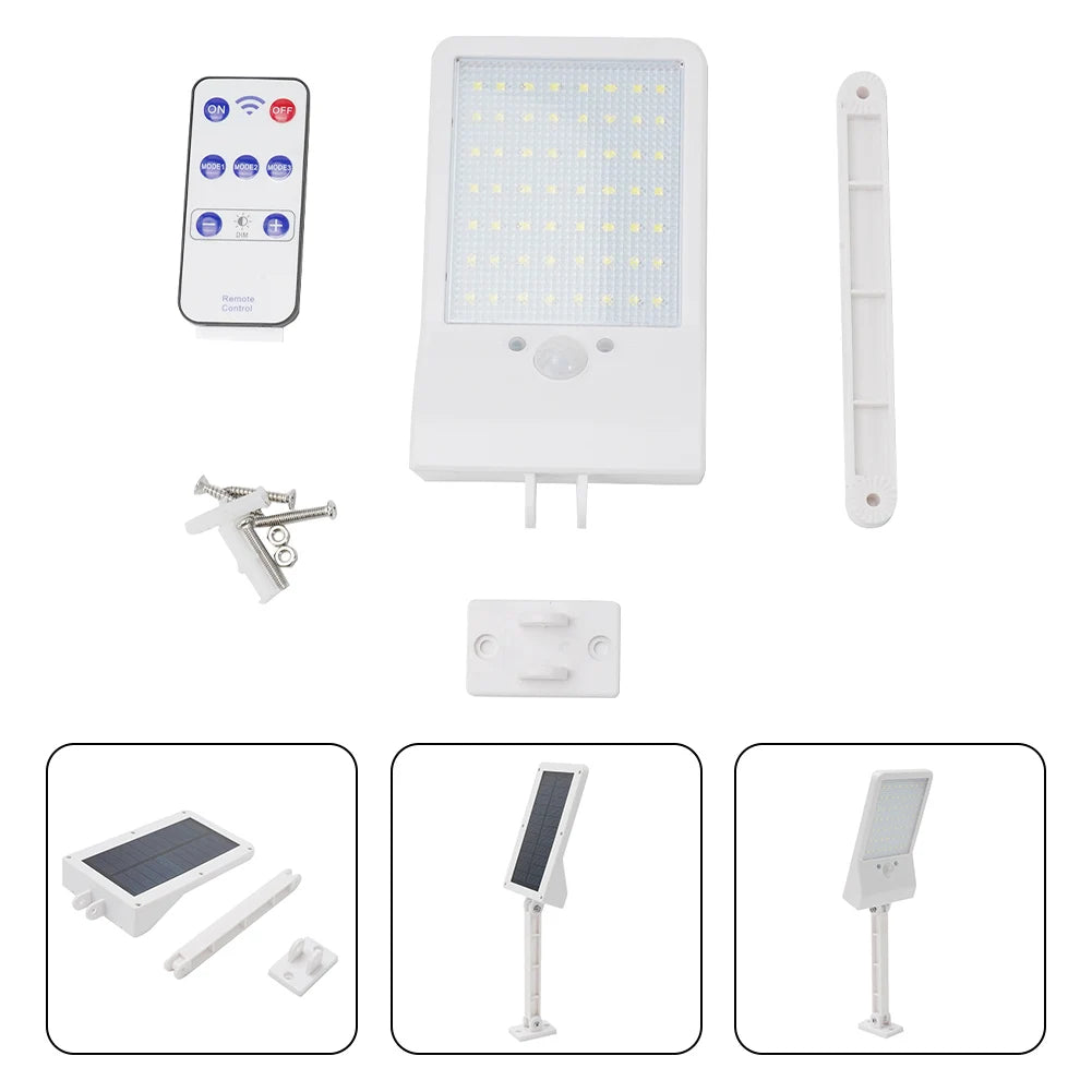 48 LED-straatverlichting op zonne-energie met PIR-bewegingssensor, tuinbeveiligingslamp, waterdichte wandlampen voor buiten