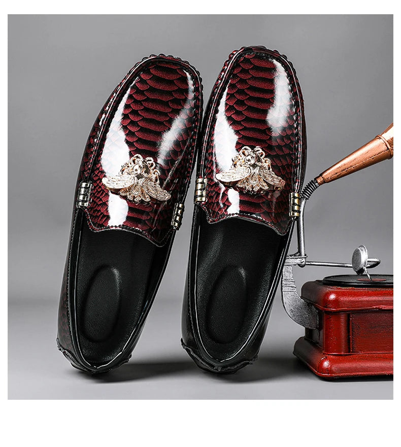 Luxury Trendy Mens Fashion Casual Shoes Popular Youth Daily Walking Shoes Red Business Moccasins Loafers Large Size 38-48