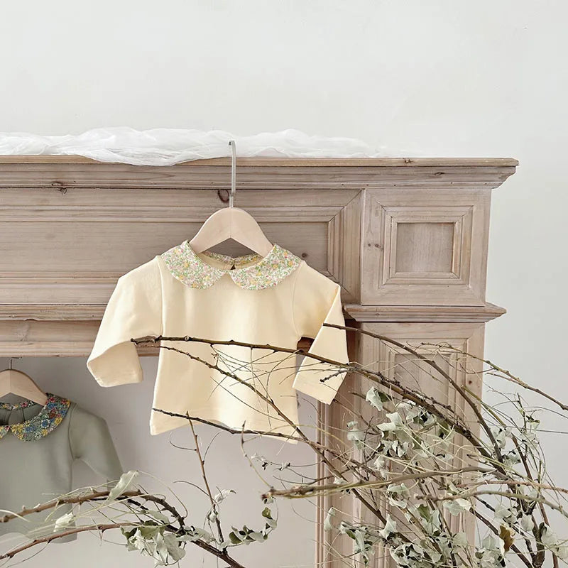 New Spring Baby Shirt Girls Cute Floral Blouse Toddler Outwear Clothes Infant Tops 0-2Y Girls