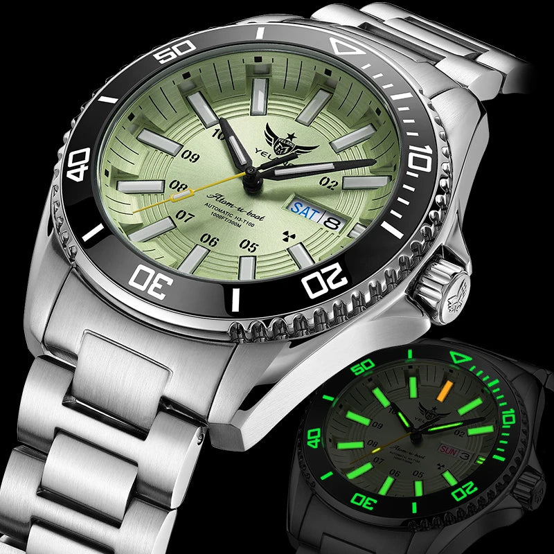Yelang V1032 Automatic Movement Men Watch 300m 30Bar Waterproof Dive Watches for Man Luminous 44MM V1032