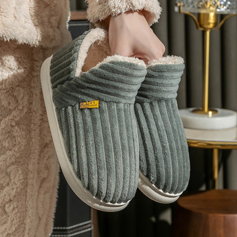 Unisex Warm Plush Fur Winter Slippers Indoor and Outdoor Fluffy Warm Fuzzy House Shoes With Fuzzy Soft Furry For Men & Women