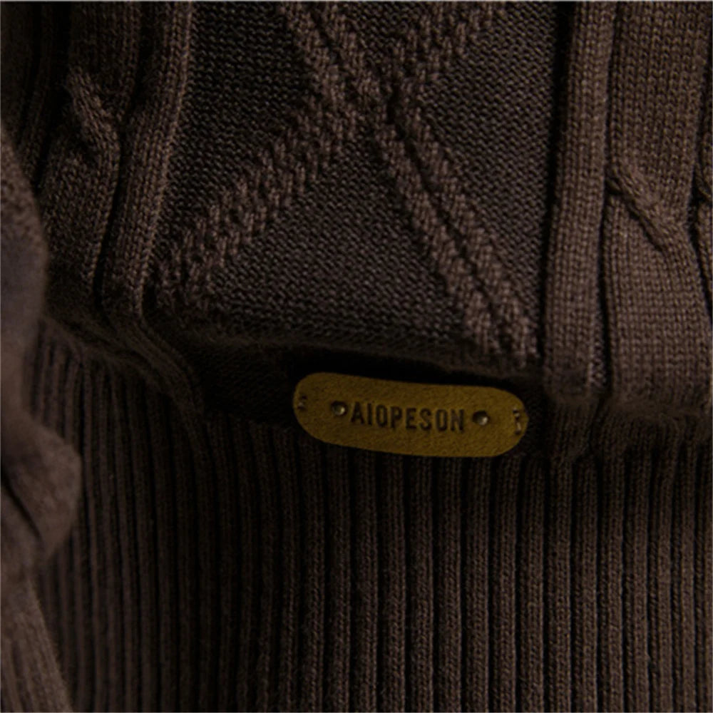 Cotton Argyle Cardigan Men Casual Single Breasted Solid Colour Business Men's Cardigans New Winter Fashion Sweater Man