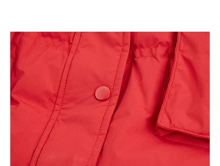 Women's Faux Two-Piece Mid-Length Puffer Jacket With Cosy Polar Fleece Lining, Hooded Warmth Loose Duck Down Coats For Ladies
