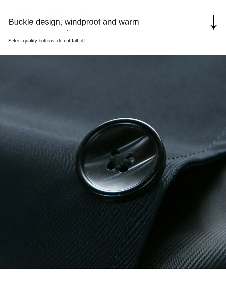 Men's Top Quality Brand Casual Fashion Long Trench Coat, Windbreaker Overcoat, and Male Slim Fit Jacket
