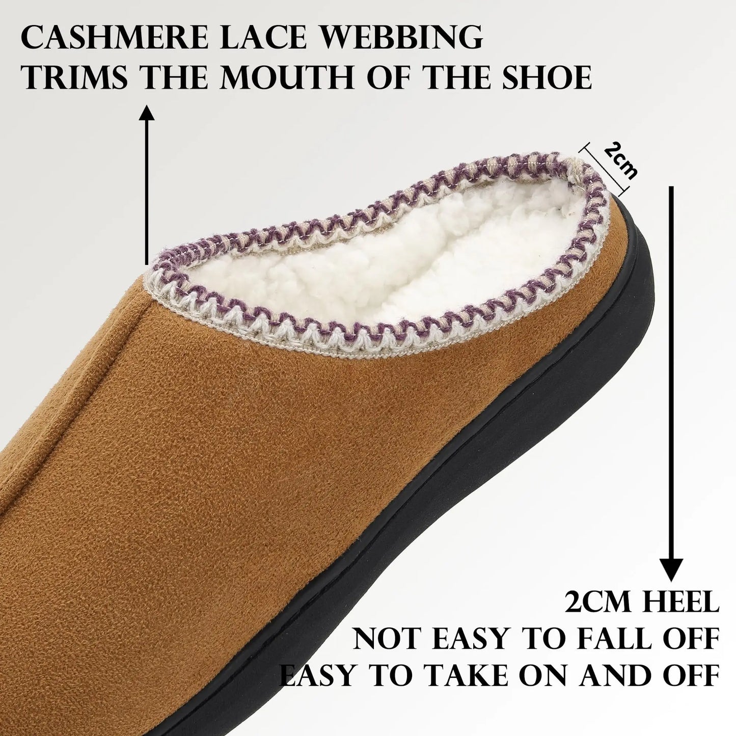 Unisex Winter House Slippers Anti-Slip Fluffy Warm Memory Foam Cotton Slippers With Durable Rubber Sole for Men & Women