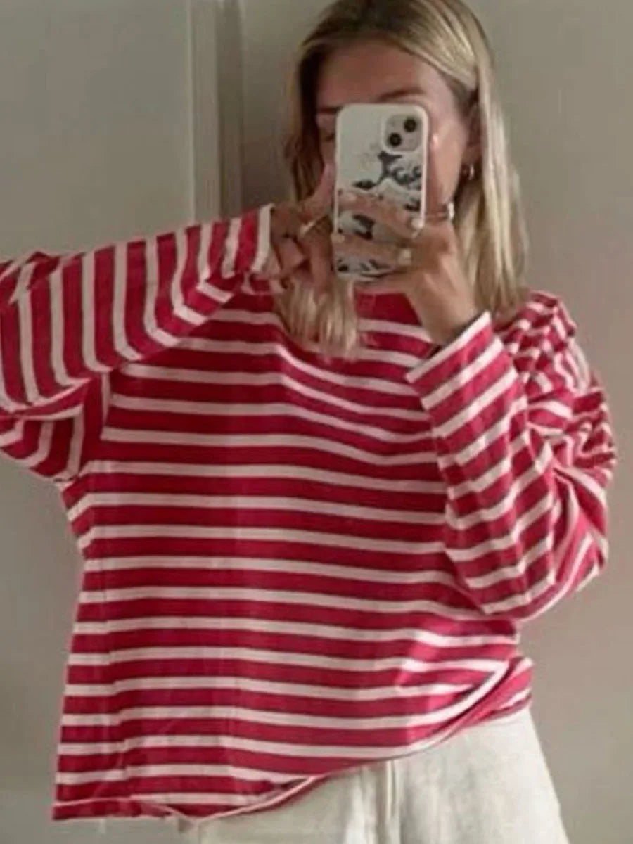 Women Teen Girls Fairy Grunge Tops Clothes Y2k Striped Long Sleeve Fit Crop Tops Baby Tee Autumn Vintage Streetwear T-Shirt