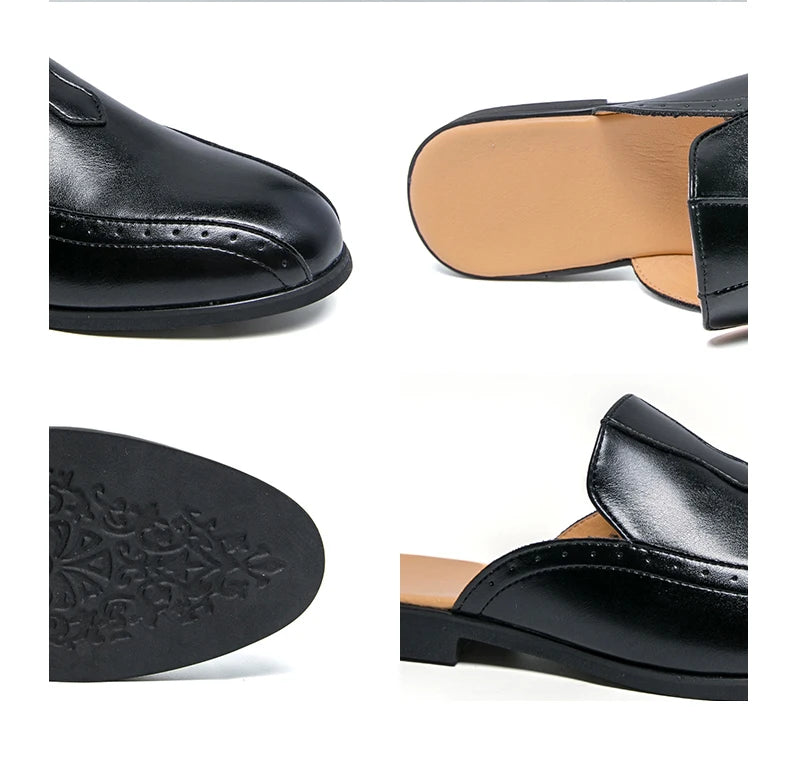 Youth Designer Summer Half Drag Shoes Breathable Men Slip-on Casual Loafers Flat Bottom Walking Slippers