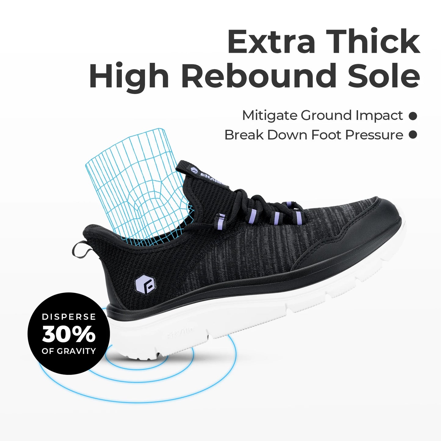 Women's Wide Foot Slip-On Sneakers Hands-Free Running Shoes Walking Shoes for Fat Feet Flat Feet Plantar Fasciitis