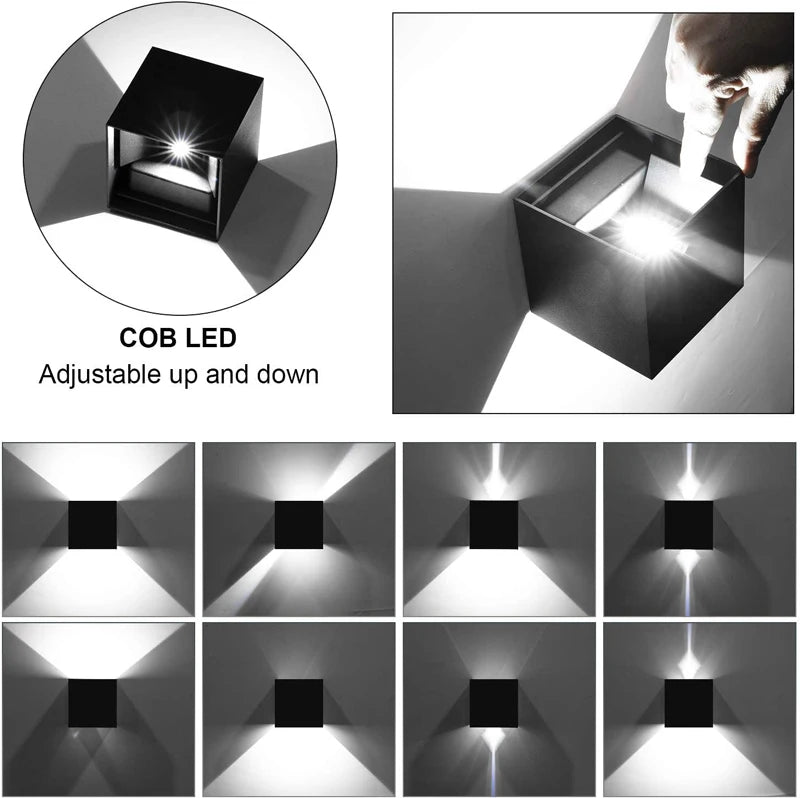 Aluminium LED-wandlamp voor buiten, waterdicht IP65, tuinverlichting, 6W 12W, wandlampen voor binnen, slaapkamer, woonkamer, trapverlichting