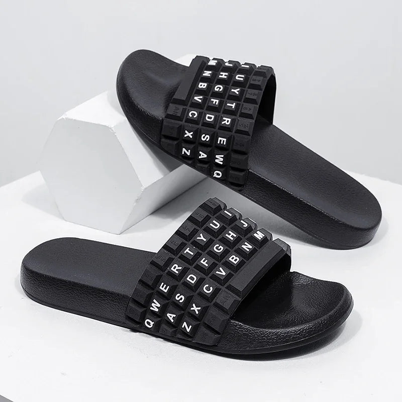 Luxury Men Personality Walking Slippers Over Size 37-48 Mens Leisure Indoor Sandals Outdoor Beach Water Slides Youth Slides