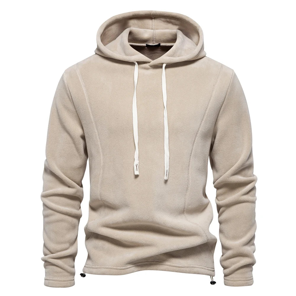 Men's Quality Thickened Warm Fleece Jacket for Men Zipper Neck Pullover Male Sweatshirt Soft Shell Jacket