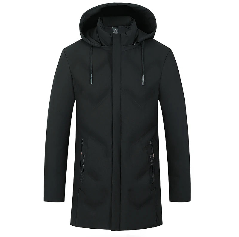 Men's Top Grade Designer Brand Parka Jacket, Thick Casual Fashion, Long Windbreaker Hooded Bubble Male Coats