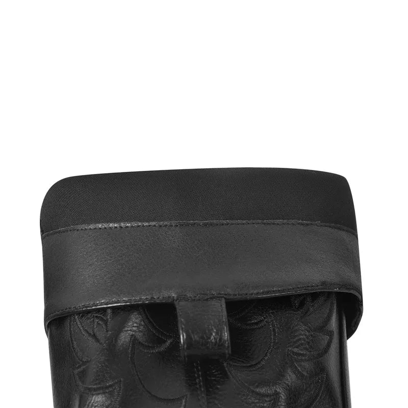 Women Platform Mid Calf Boots Black Chunky High Heels Big Size Lady Short Booties