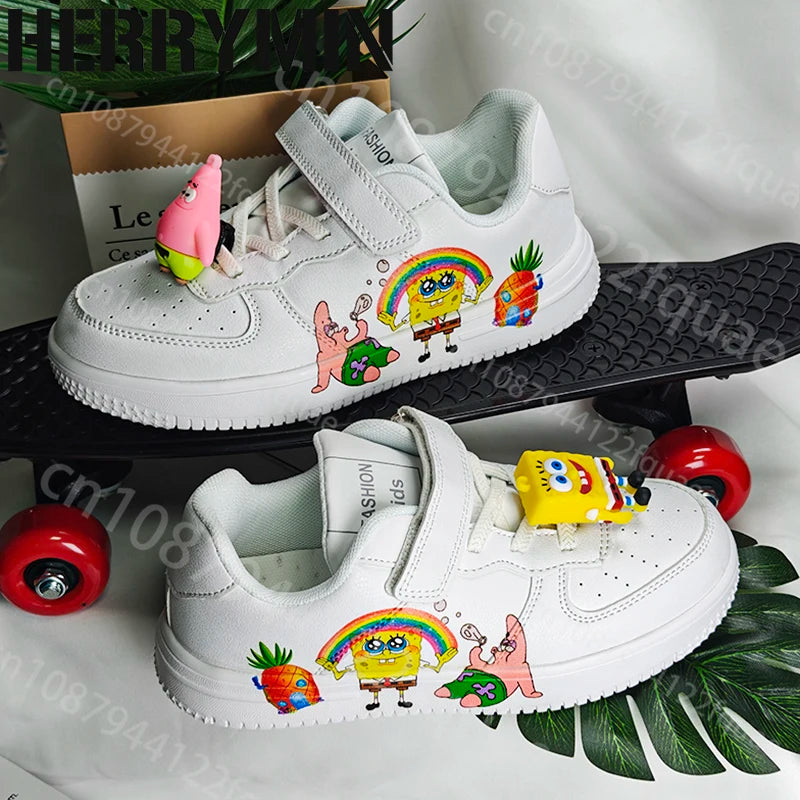 SpongeBob Gift Children Shoes Student Casual Kid Sneakers Girls Boys Running Fashion Sports Shoes Cute Christmas Birthday Gift