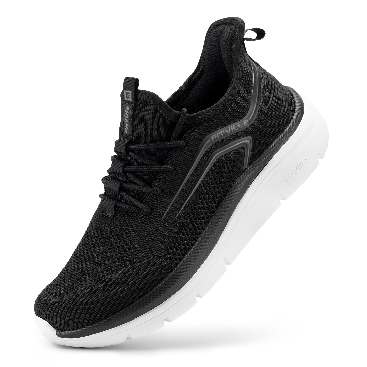 Thick Sole Running Shoes Men's Sneakers Shock Absorbing Rebound Lightweight For Swollen Feet Arch Support Wide Shoes