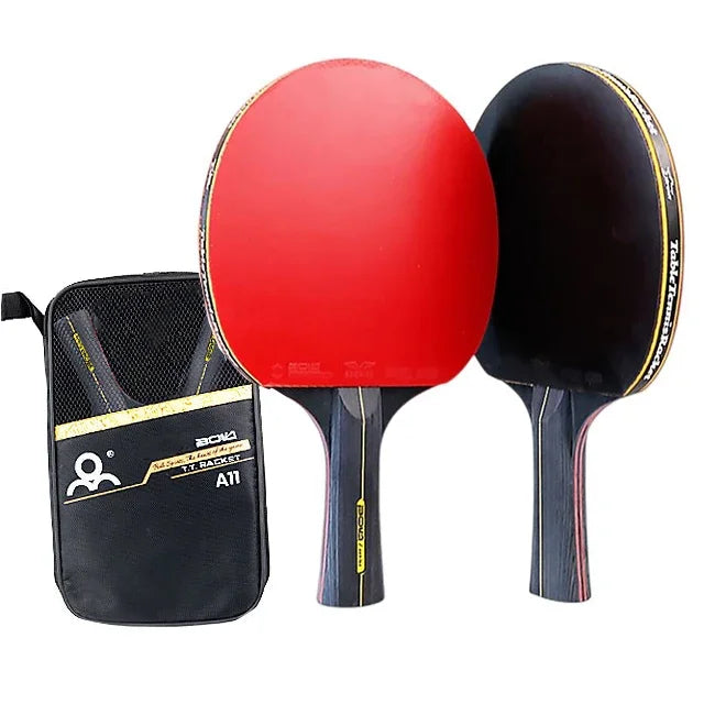 5/6 Star Tafeltennisracket 2PCS Professionele Ping Pong Racket Set Pimples-in Rubber Hoge Kwaliteit Blade Bat Paddle met Tas