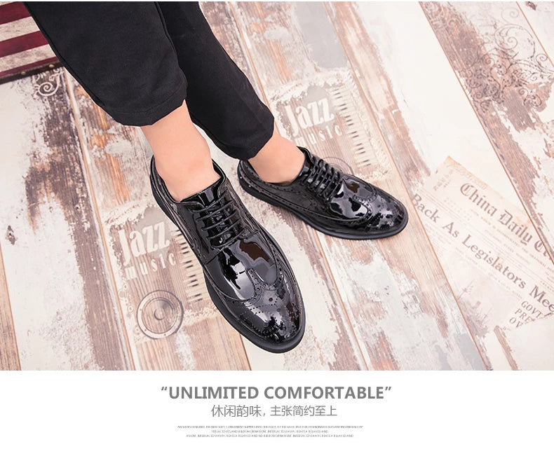 Fashionable Mens Gold Black Shoes New Cool Male Formal Evening Shoes Large Size 38-46 Wedding Dress Shoes for Men