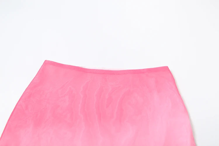 Summer Trend Gradient Print 2Piece Set Woman Sexy Strapless Irregular Shirring Top + Mini Skirts Party Club Matching Suits