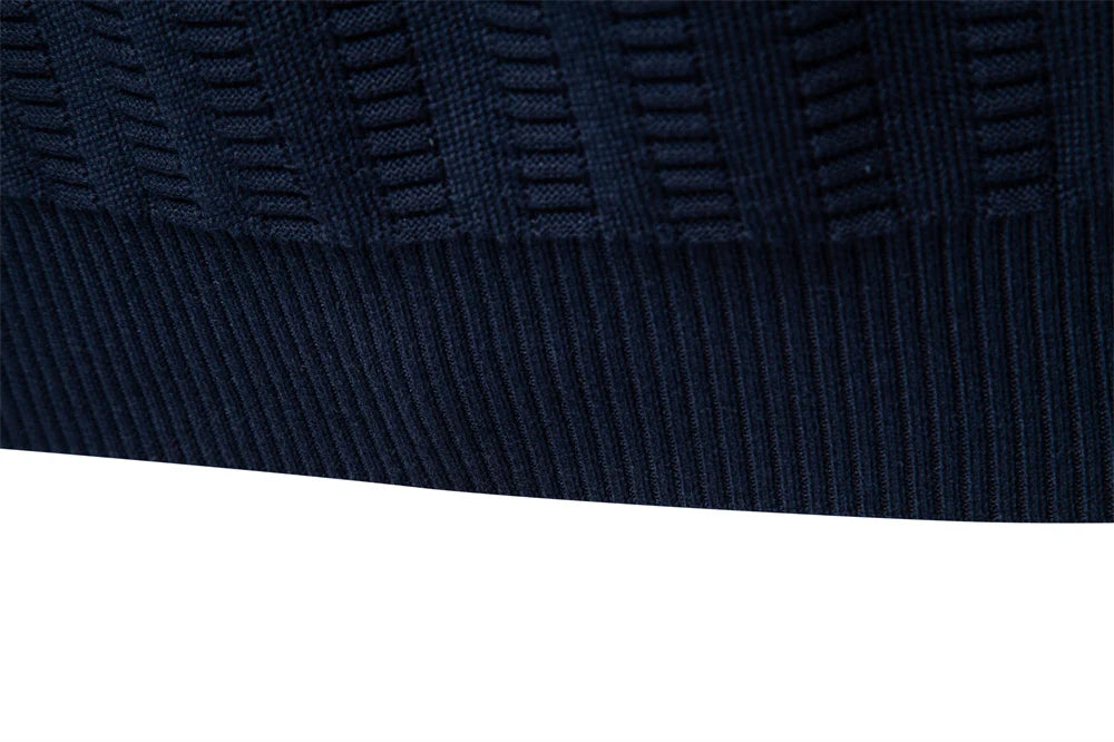Men's Luxury Striped Pullover Style Cotton Knitwear Thickened Warm Crew Neck Winter Social Male Sweater
