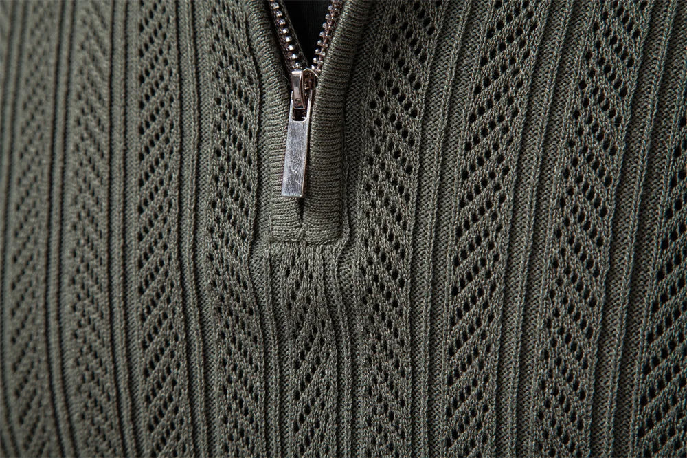 Men's Premium Solid Colour Polo Slim Fit Henley Long Sleeve Luxury Textured Fabric Business Casual Male Polo Shirts