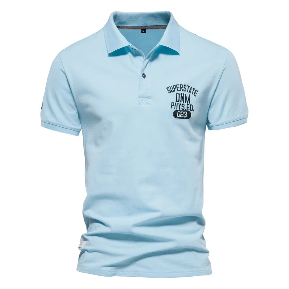 Men's Polo Shirts Cotton Short Sleeve Striped Contrast Colour Polo Shirts for Men Brand High Quality Social Polos Male