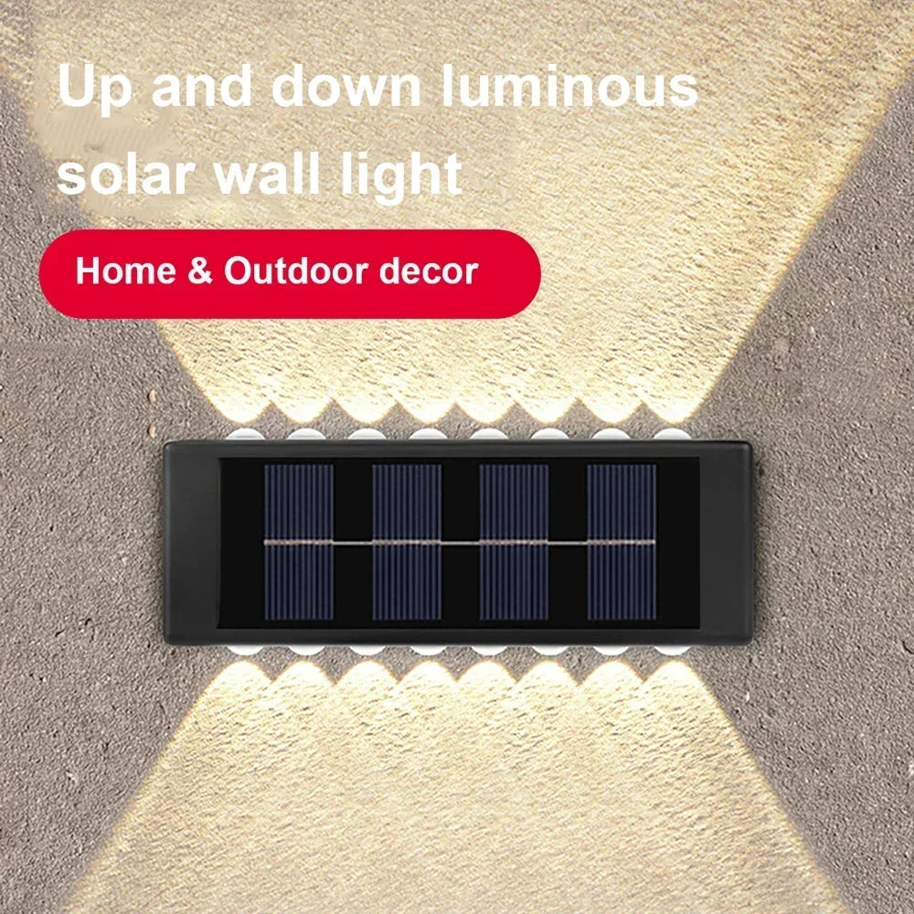 Outdoor Solar LED Wall Lights Waterproof Led Solar Lamp Up And Down Luminous Lighting For Garden Balcony Yard Street Decor Lamps