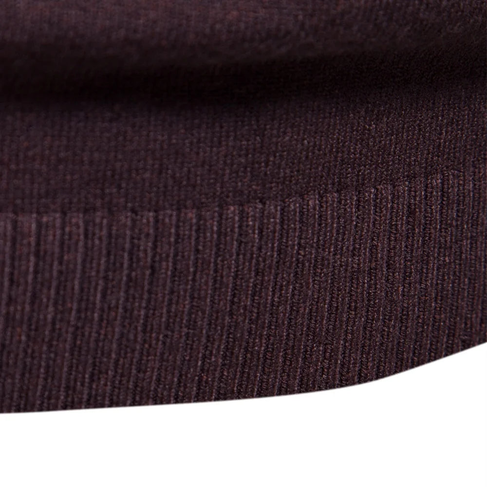 Winter Men's Turtleneck Sweater Casual Solid Colour Warm Pullover High Quality Slim Neck Long Sleeve Sweater For Men
