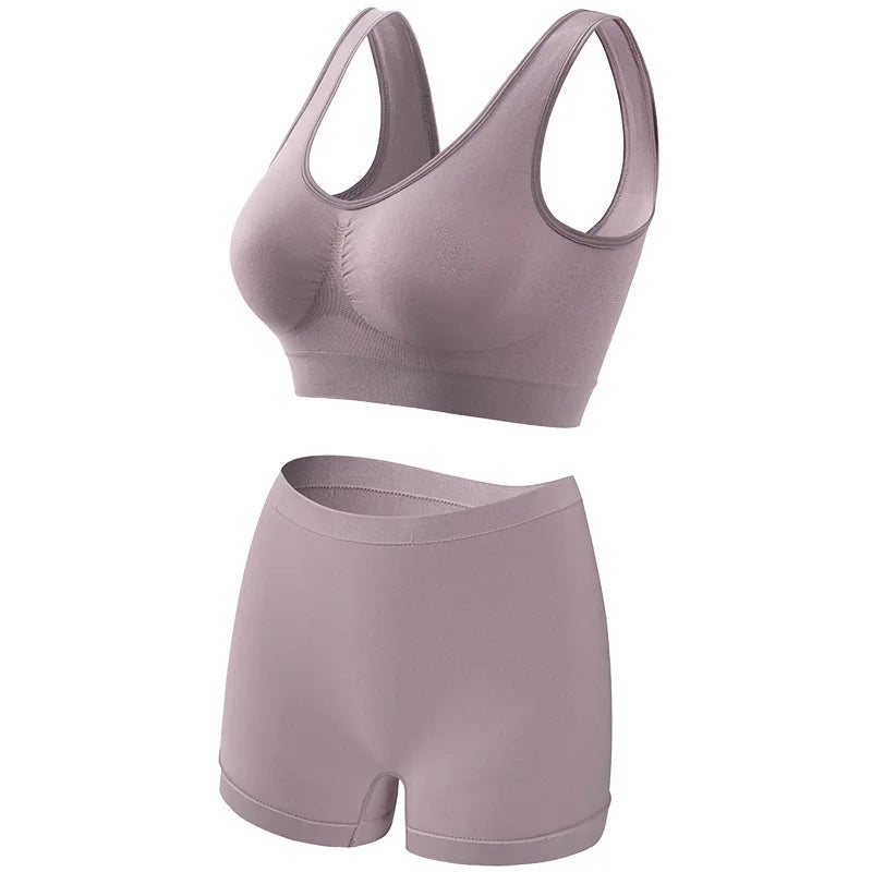 Underwear Women's Small Chest Gathered Without Steel Ring Sports Bra, Large Size Anti Glare Comfortable Beautiful Back Yoga Vest