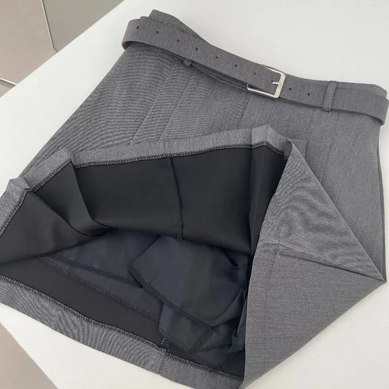Preppy Style A-Line Skirt for Women Summer New High Waist Black Gray Pleated Skirts Female Casual Student Mini Skirts