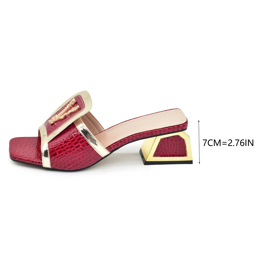 Square Heels Open Toe Pumps Women's Shoes Luxury Designer High Heels Sandals for Party Women Plus Size Women Shoes 43