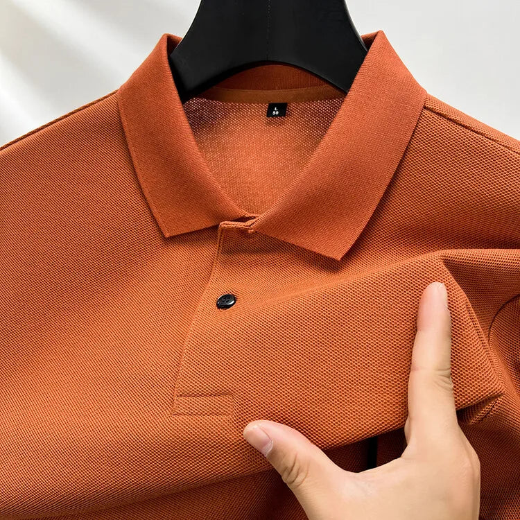 Men's 100% Summer Cotton Polo Shirt, Casual Short Sleeve, Breathable Lapel Tee Ideal for Golf and Other Sports - 10 Colours
