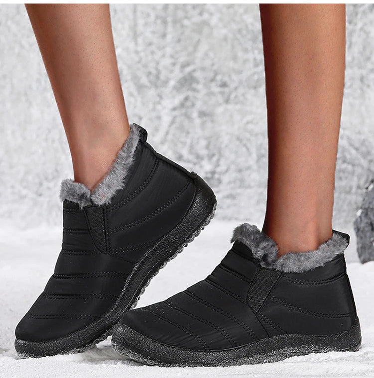 Women's Winter Waterproof Warm Fur Walking Shoes Moccasin Ladies Casual Footwear For Women