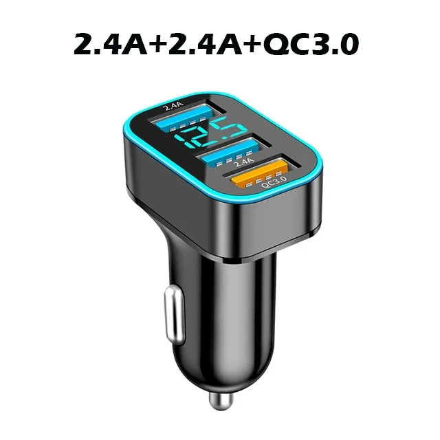 66W Autolader 3 Poorten USB Auto Sigarettenaansteker Snel Opladen Auto Telefoon Oplader Adapter Voor HUAWEI iPhone Samsung Xiaomi