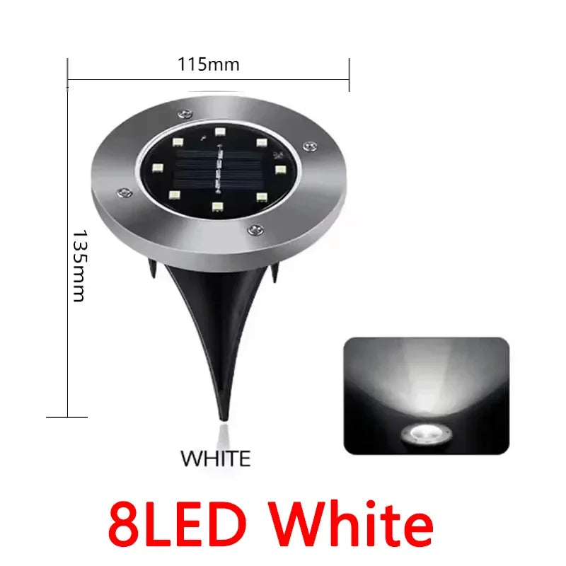 1/4/8-pack zonnelampen voor buiten, 8/20 LED's, schijfvormige ondergrondse lamp, spot, begraven zonnelamp voor huis, tuin, gazon en tuindecoratie