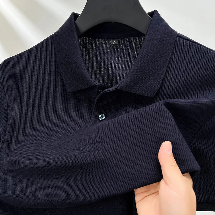 Men's 100% Summer Cotton Polo Shirt, Casual Short Sleeve, Breathable Lapel Tee Ideal for Golf and Other Sports - 10 Colours