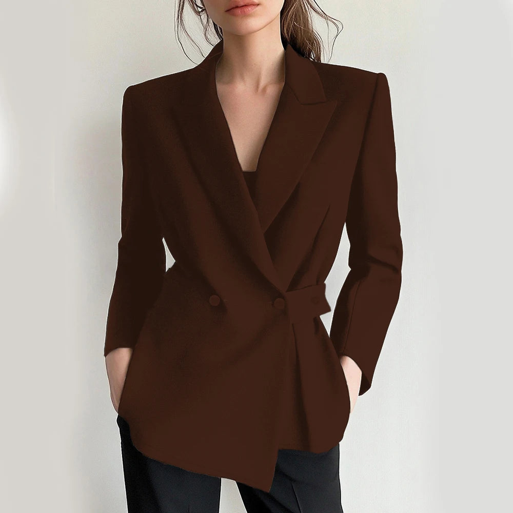 Damesblazers All Season Fashion Decent Button Lange Mouw Sjaalkraag Kantoordamesblazers