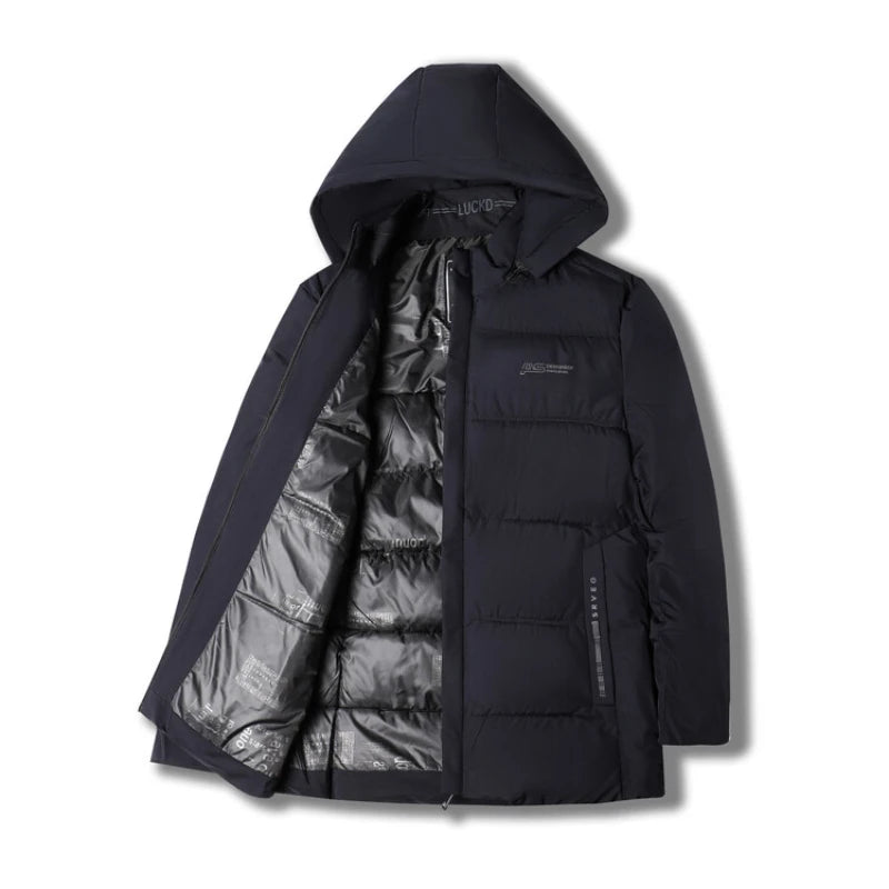Men's High-Quality Hooded Thickened Warm Cotton Coat, Suitable for Daily Commuting, Elegant Business and Casual Wear Size L-5XL