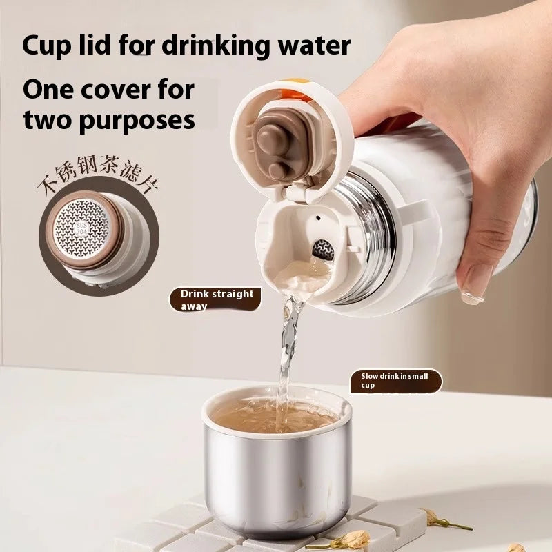Vakuumisolierte Thermosflasche aus Edelstahl 316 – 24/12 Stunden Heiß-/Kältespeicherung, auslaufsicher, minimalistisches Design, Reisebecher für Büro und Auto