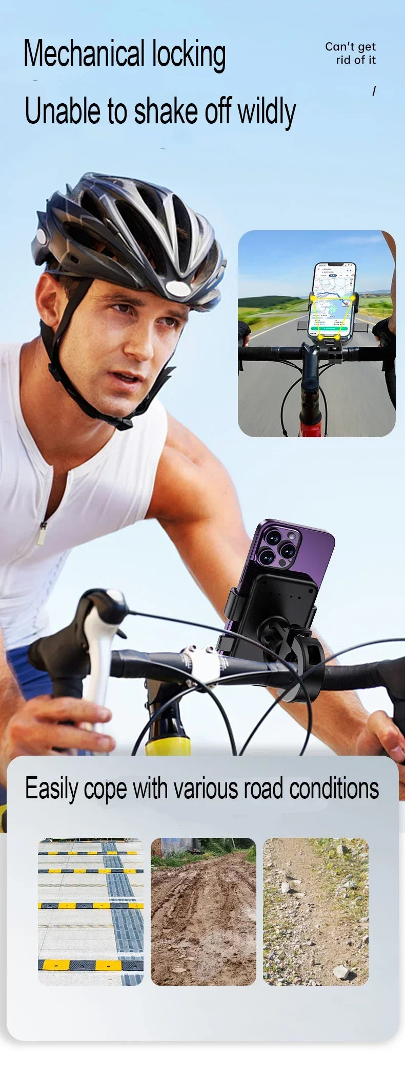 VIKEFON Motorcycle Bicycle Mobile Phone Holder for Electric Vehicle Scooter Cycling Mountain Phone Stand Handlebar Mount